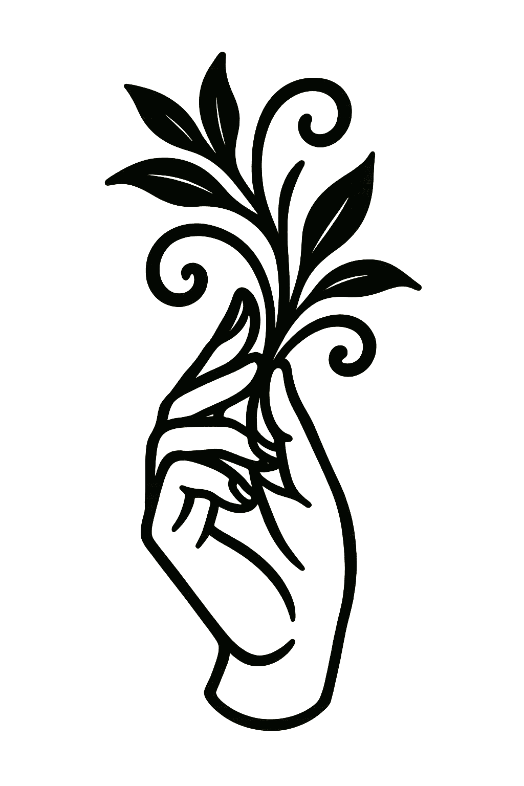Hand with plant illustration