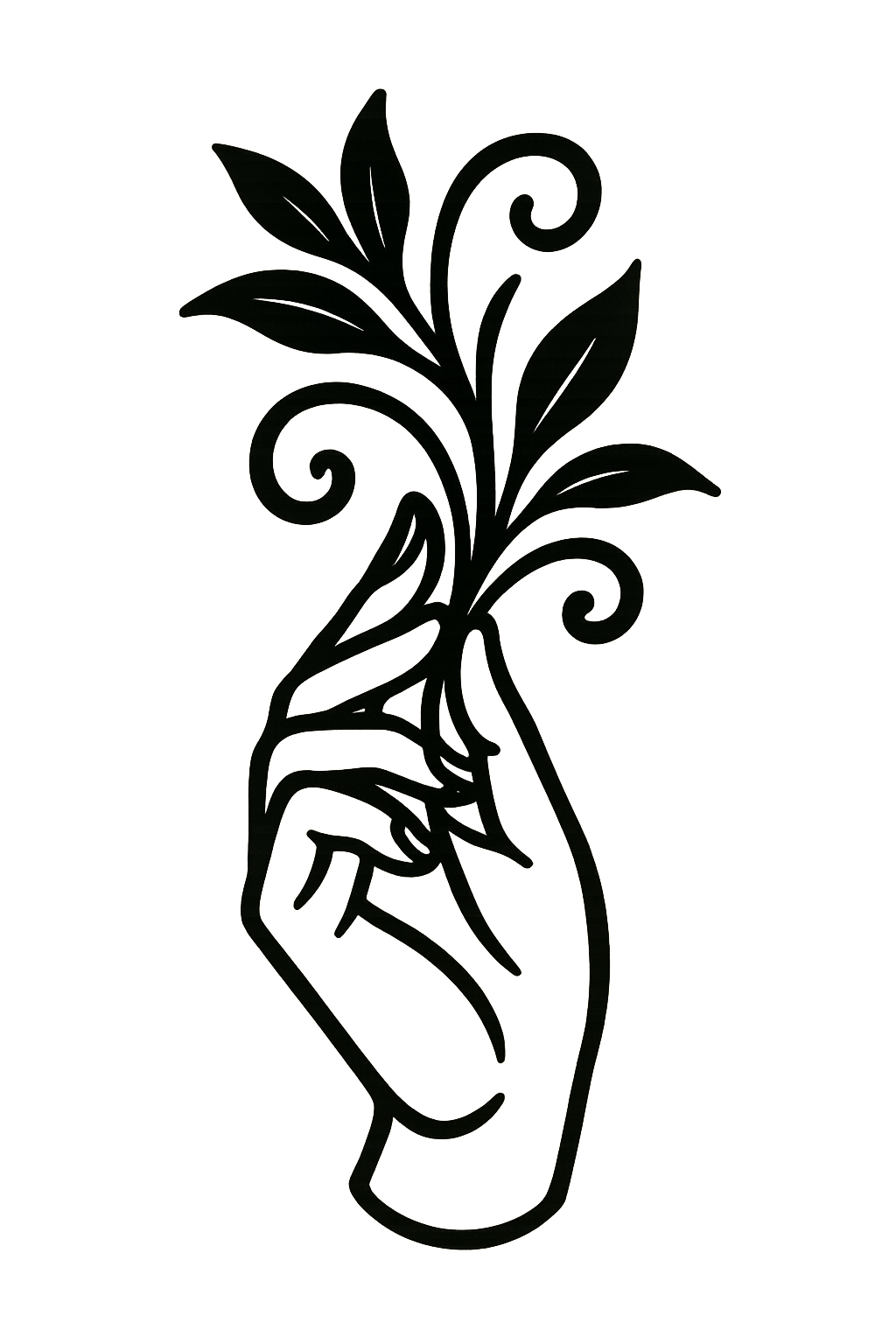 Hand with plant illustration